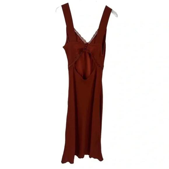 REFORMATION PROVENCE SILK DRESS SIZE LARGE B89 - Picture 4 of 7